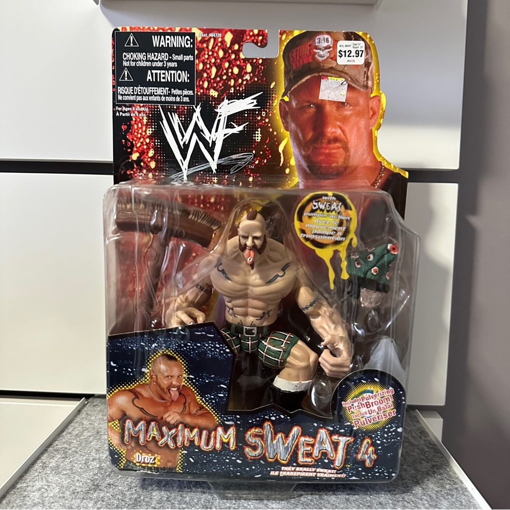 NIP WWF WWE Maximum Sweat 4 - DROZ by Jakks Pacific 1999 NEW